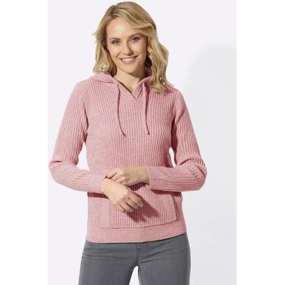 Kapuzenpullover CLASSIC BASICS "Langarm-Pullover", Damen, Gr. 50, rosa (altrosa, champagner, meliert), 100% Polyacryl, meliert, Pullover Kapuzenpullover