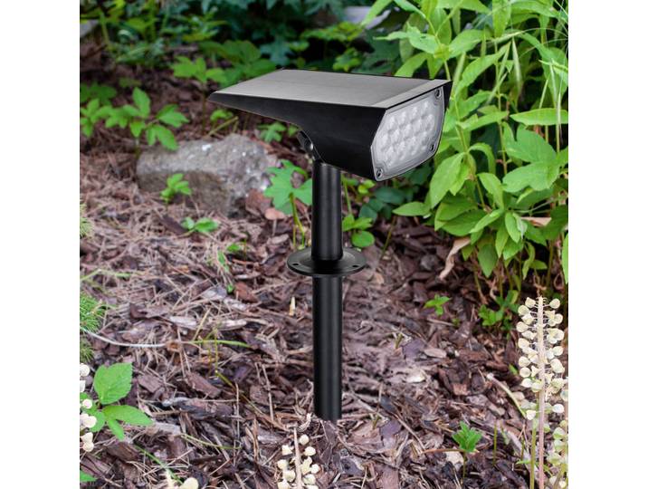 Prios LED-Solarstrahler Helier, 49 cm, schwarz, Erdspieß Helier PRIOS, schwarz, Kunststoff, Modern, Solarleuchten