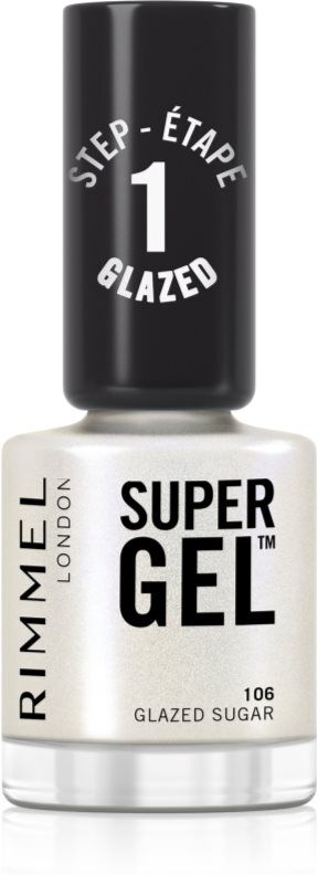 Rimmel Super Gel gel nail polish without UV/LED sealing shade 106 Glazed Sugar 12 ml
