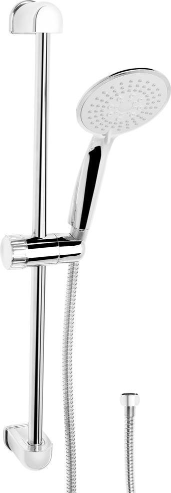 Cornat Carballo doucheset met 5 spuitkoppen, metalen slang 150 cm en wandstang 59 cm, chroom
