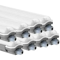 LED Feuchtraumleuchte 127,5 cm LED Röhre Garage Werkstattleuchte kaltweiß LED Wannenleuchte 18 Watt, 1700lm 6400K, 8er Set