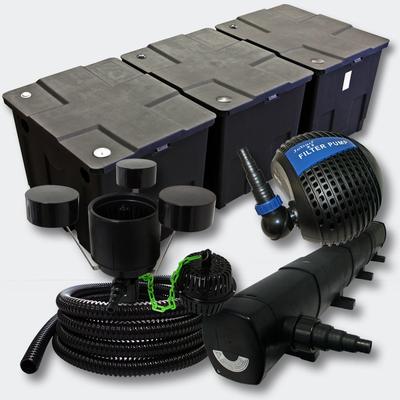 Helloshop26 - Set: 90000l Teichfiltersystem 72 Watt UVC-Sterilisator Pumpe Skimmer 4216467
