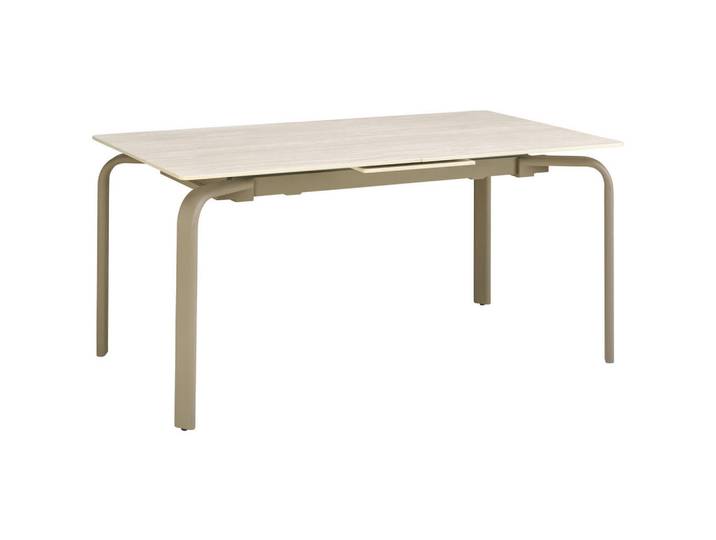 Livetastic Esstisch, Weiß, Metall, Keramik, rechteckig, Flachrohr, 160x200x76 cm, ausziehbar, Esszimmer, Tische, Esstische, Esstische ausziehbar