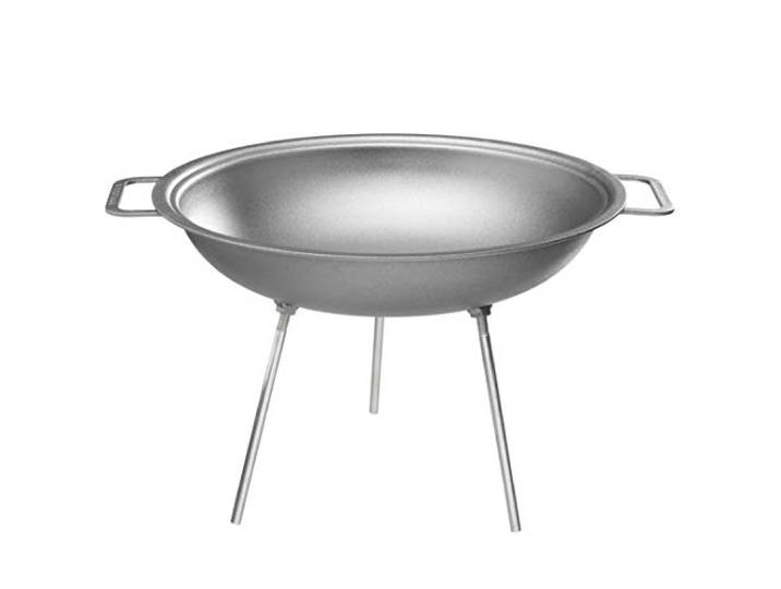 MUURIKKA Wok 43cm, Großer Outdoor Wok mit Beinen, robuster Walzstahl, für offenes Feuer