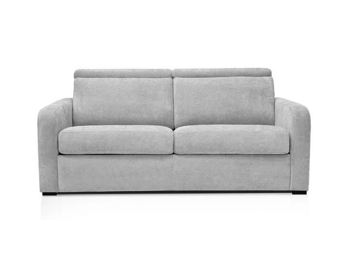 FORLI - Canapé convertible 4 places - Velours, Gris clair