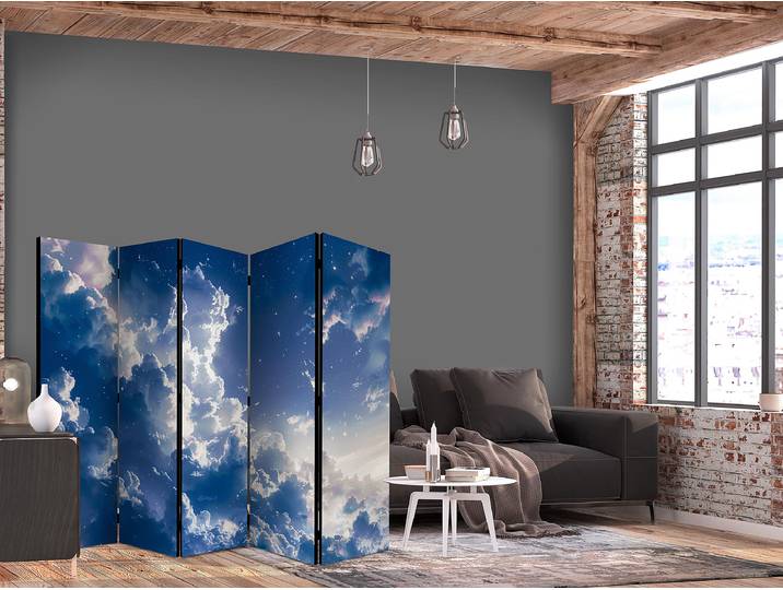 Paravent acoustique nuages étoilés Autres Bleu 225 x 172cm