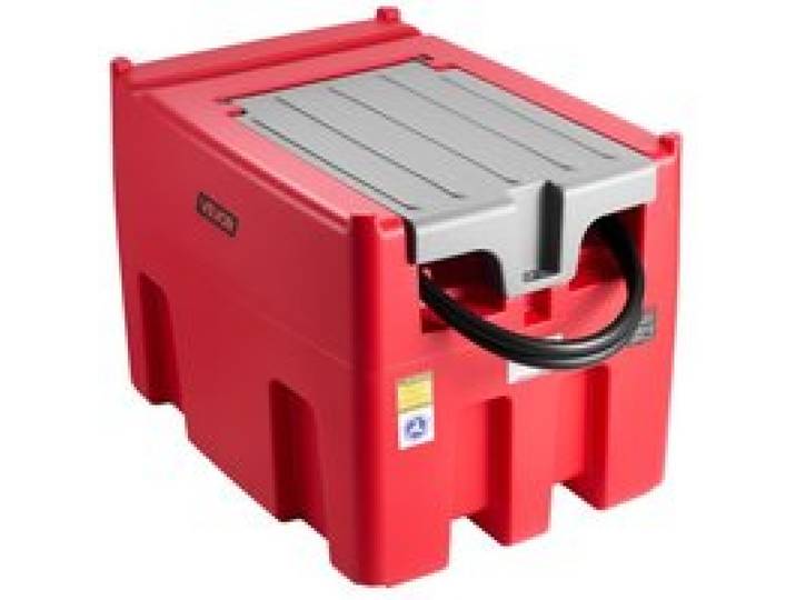 VEVOR Tragbarer Diesel-& Benzintank, 440 L, 45 L/min Durchflussrate, Dieselkraftstofftank mit 12 V Transferpumpe, 4 m Schlauch, automatische Betankungsdüse, Transfertank für Kraftstofftransport, Rot