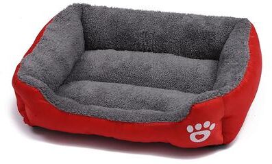 Happy Pet Pantry Large Plush Dog Bed, All Season Washable Square Pet Sofa With Waterproof Mattress For Medium Dogs & Cats red xl