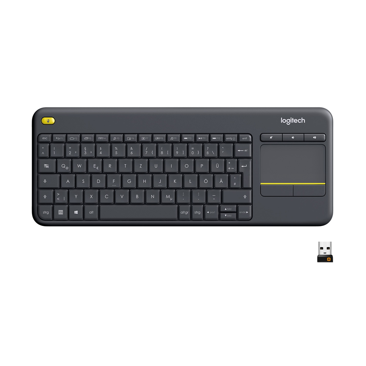 Logitech K400 Plus Kabellose Tastatur Schwarz 920-007127