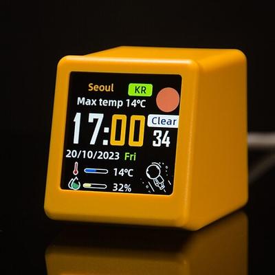 intelligente tragbare Uhr WLAN-Wetterstation Anzeige von Wetter, Temperatur, Luftfeuchtigkeit, Uhrzeit, Desktop-Dekorationen