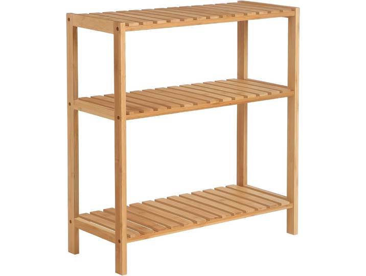Badezimmerregal Bambus 3 Ebenen Naturbeige