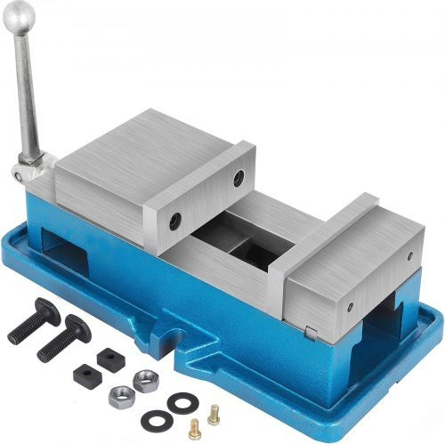 Vevor Machineklem van Roestvrij Staal, Blauw, 125 mm Opening, 24 KN Klemkracht