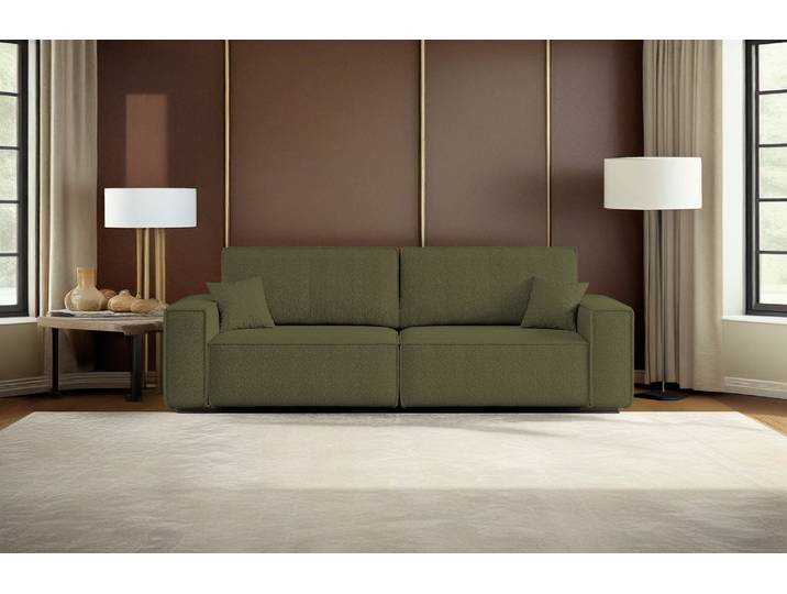 Kaiser Möbel Sofa mit Schlaffunktion BEST Stoff Quelle Olive