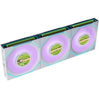 UNI FAN SL-INF LCD FLEX 120 Wireless, Gehäuselüfter weiß, 3er Pack mit LCD FLEX Receiver, 120 mm