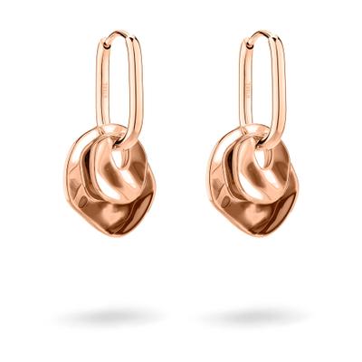 Paar Creolen LIEBESKIND BERLIN "Schmuck Geschenk Ohrringe mit 2 abnehmbaren Einhängern Organics", rosa (roségoldfarben), Ohrringe, Damen, Edelstahl
