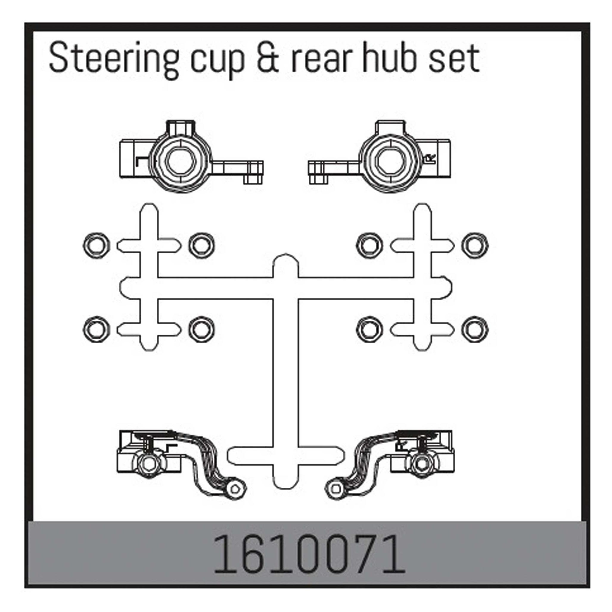 Absima steering cup & rear hub set (1610071)