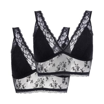 Bralette DORINA "Lana Essential Lace", Damen, Gr. S, N-Gr, schwarz, schwarz, Spitze, Obermaterial: 90% Polyamid, 10% Elasthan, BHs Bralette, mit Spitze, bequem, weich, breite Träger, leicht transparent
