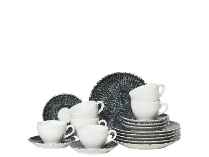 Thomas Kaffeeset Sandora - Darkblue, Dunkelblau, Keramik, 18-teilig, 220 ml,220 ml, 35x25.5x35 cm, Essen & Trinken, Geschirr, Geschirr-Sets, Kaffeeservice