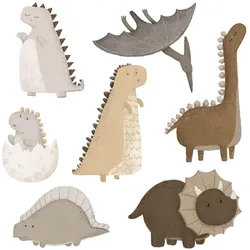 WANDAUFKLEBER 100x152cm - Pastellfarbene Dinosaurier