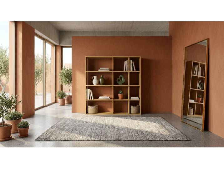 Pickawood Bücherregal - Individualisierbar - Weiß/Grau/Schwarz/Eiche Echtholz Furnier Eiche geölt