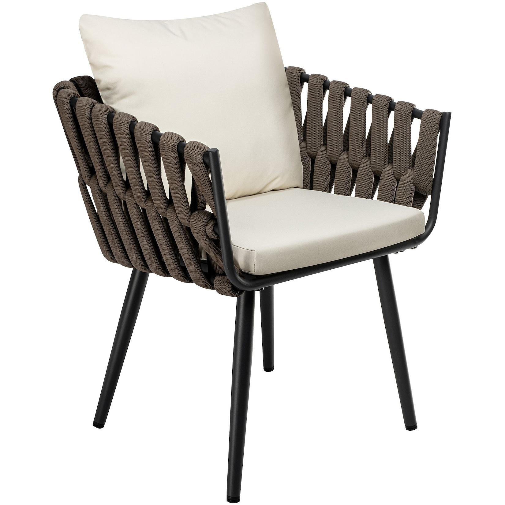 CLP Gartenstuhl Lombardia Taupe mit Sitzkissen - Farbe: creme
