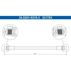 Bremsschlauch ATE 24.5201-0219.3 für BMW Z3 Roadster