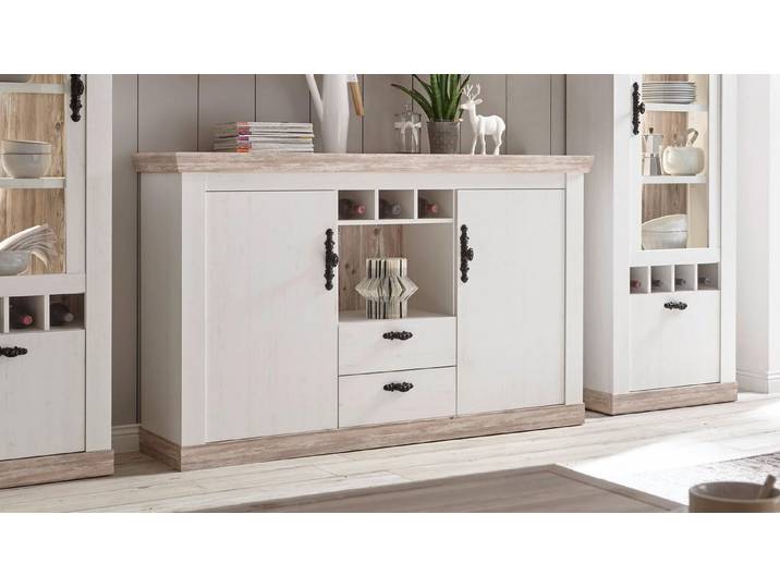 Möbel Akut Sideboard Sideboard Florenz Anrichte Kommode in Oslo Pinie weiß 168 cm