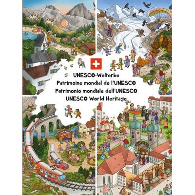 UNESCO-Welterbe Wimmelbuch Schweiz, Gebundene Ausgabe von , Adrian & wimmelbuchverlag, 978-3-9858514-4-7
