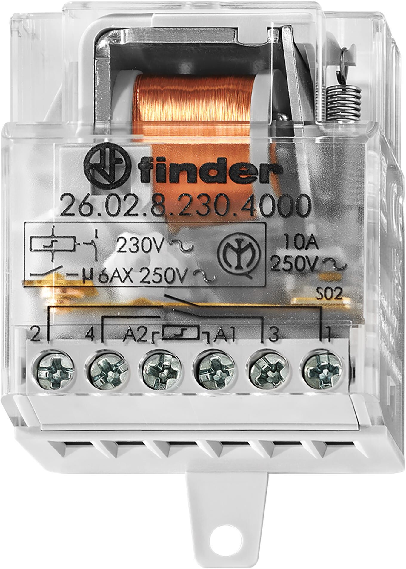 Finder RELE'  IMPULSI 230V 2 CONTATTI NO 10A MORSETTI A BUSSOLA 26028230