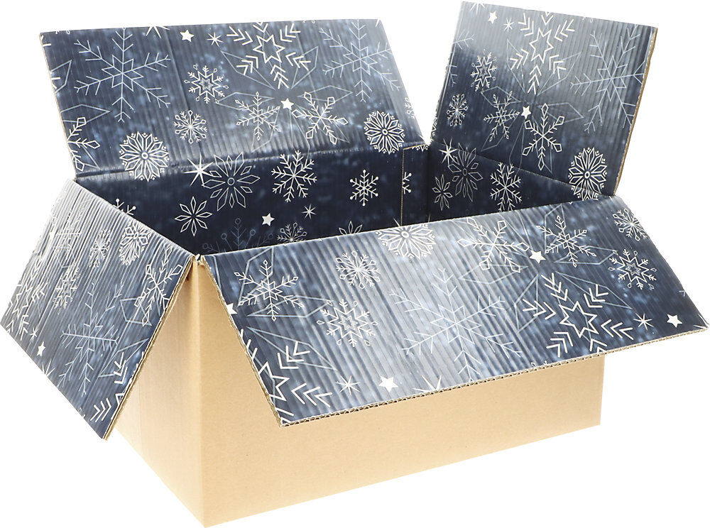 Wellpapp-Faltkarton mit Innendruck Christmas, Hochglanz, Innenmaße 390 x 290 x 200 mm, VE 15 Stk, ab 2 VE ratioform