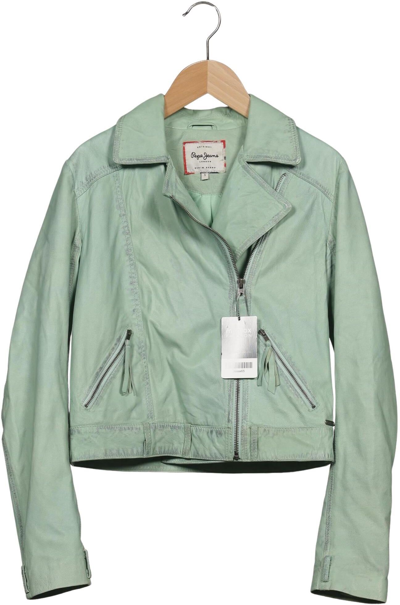 Pepe Jeans Damen Jacke, Hellgrün, Gr. S, Leder / Synthetik - Second Hand