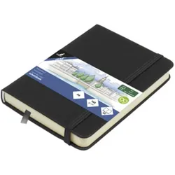 Kangaro, Heft + Block, Skizzenbuch, PU-Hardcover, DIN A6, schwarz 80 Blatt, Papier: 140 g/qm, cremefarben, säufefrei (A6, Harter Einband)
