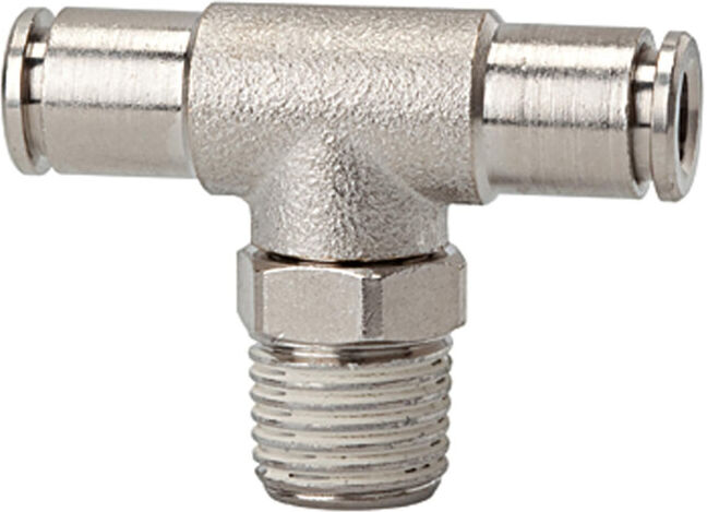 Riegler Raccord T métallique rotatif, R 3/8 a., Ø tuyau 12 (8855.038-12)
