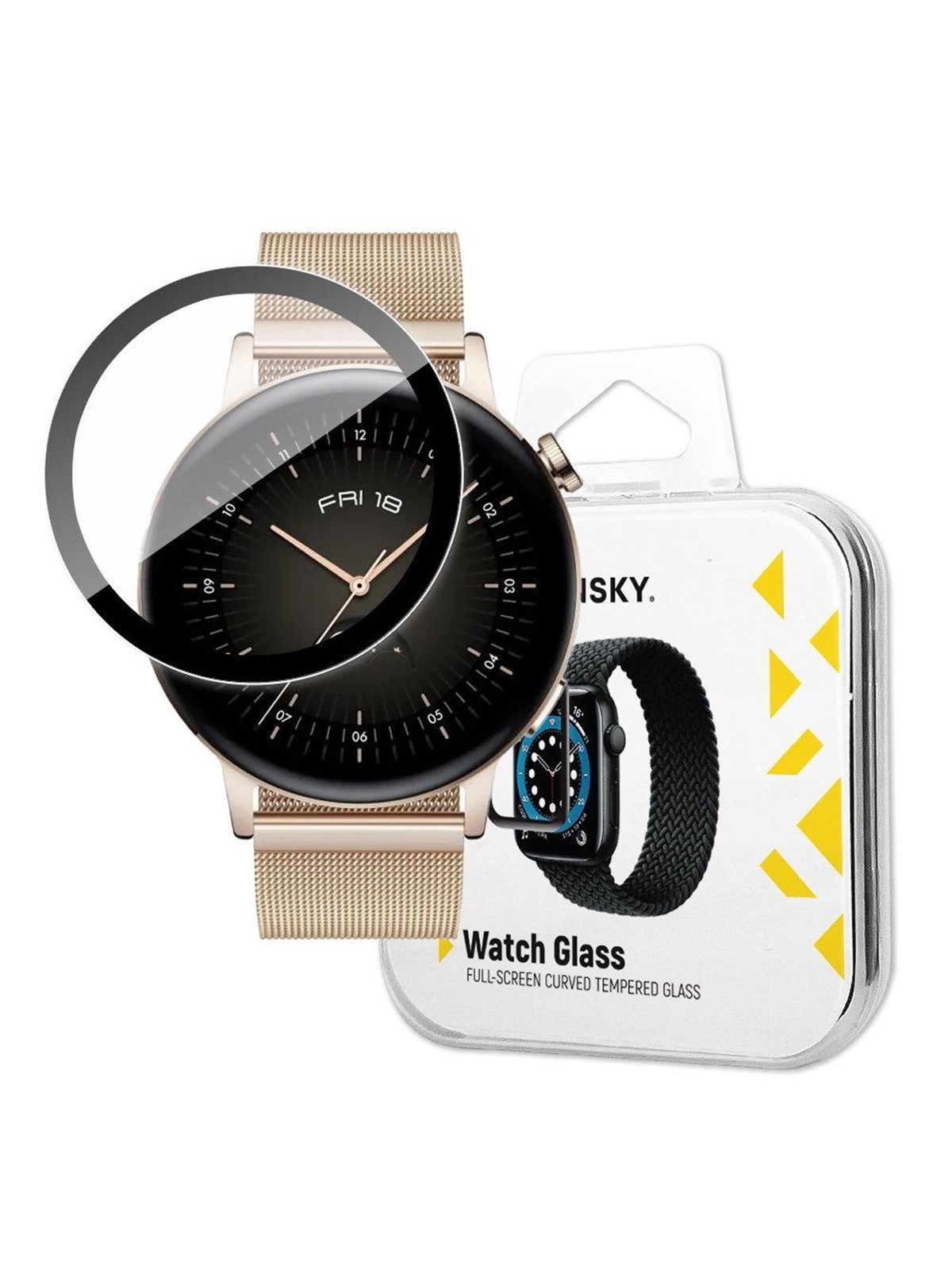 Wozinsky Watch Glass Hybridglas für Huawei Watch GT 3 46 mm Schwarz