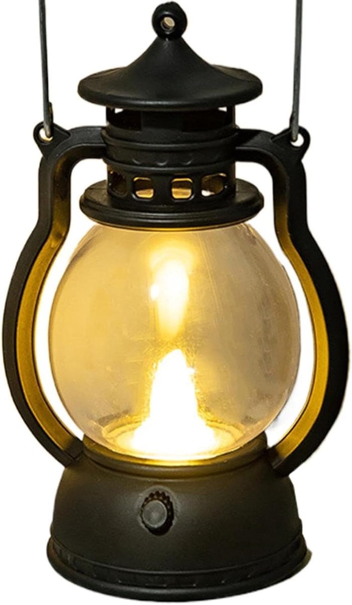 Kerosine Led Lamp Vintage Lantaarn Zwart - Hoogte: 128 cm