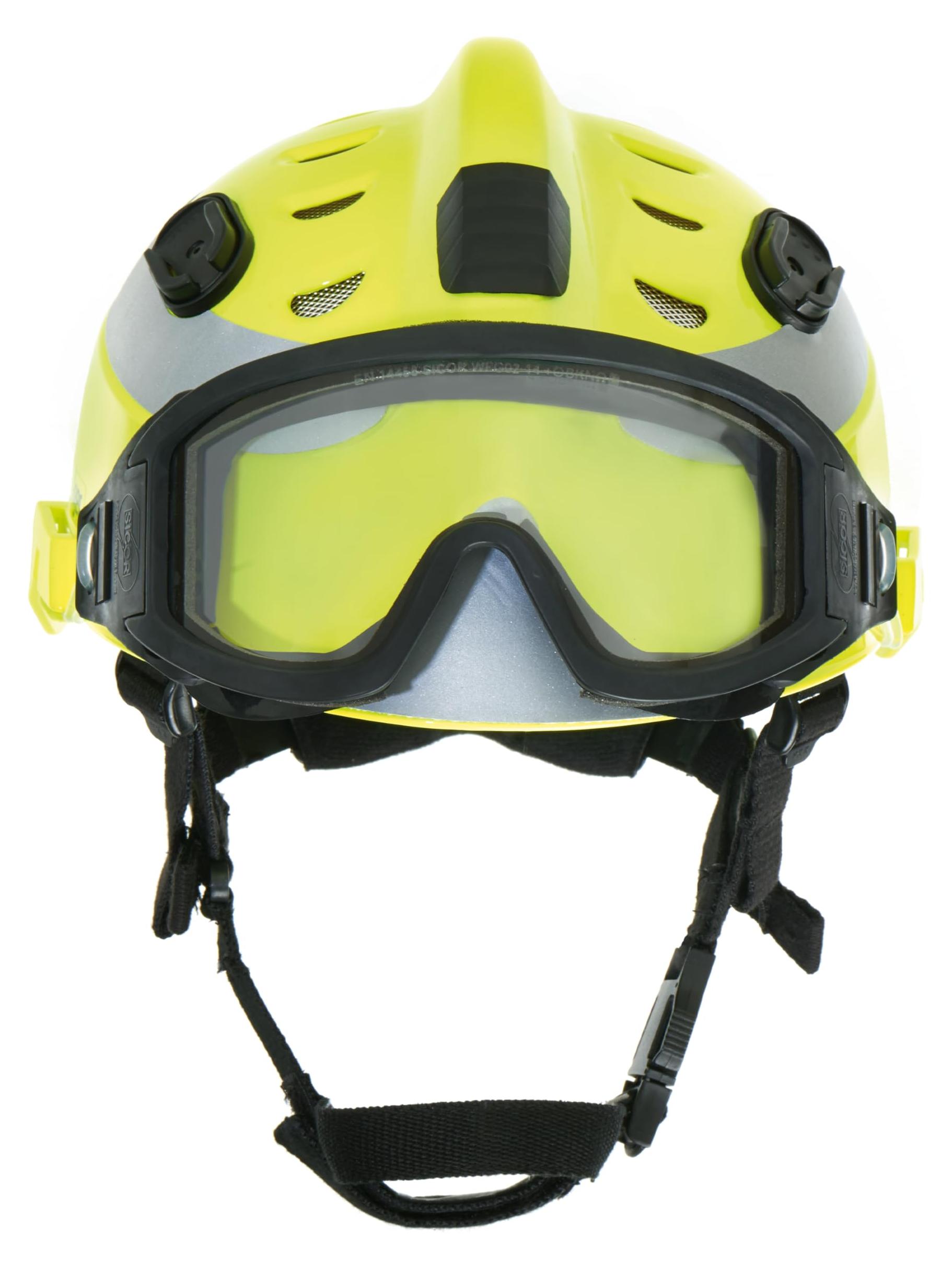 Premium-Schutzhelm mit Brille, gelb, verstellbar