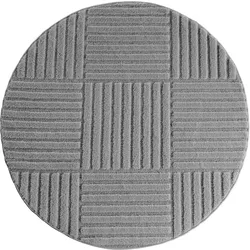 TEPPICH Hochflor RIGI in Silber, mit Cord-Streifen-Patchwork, Ø 80 cm