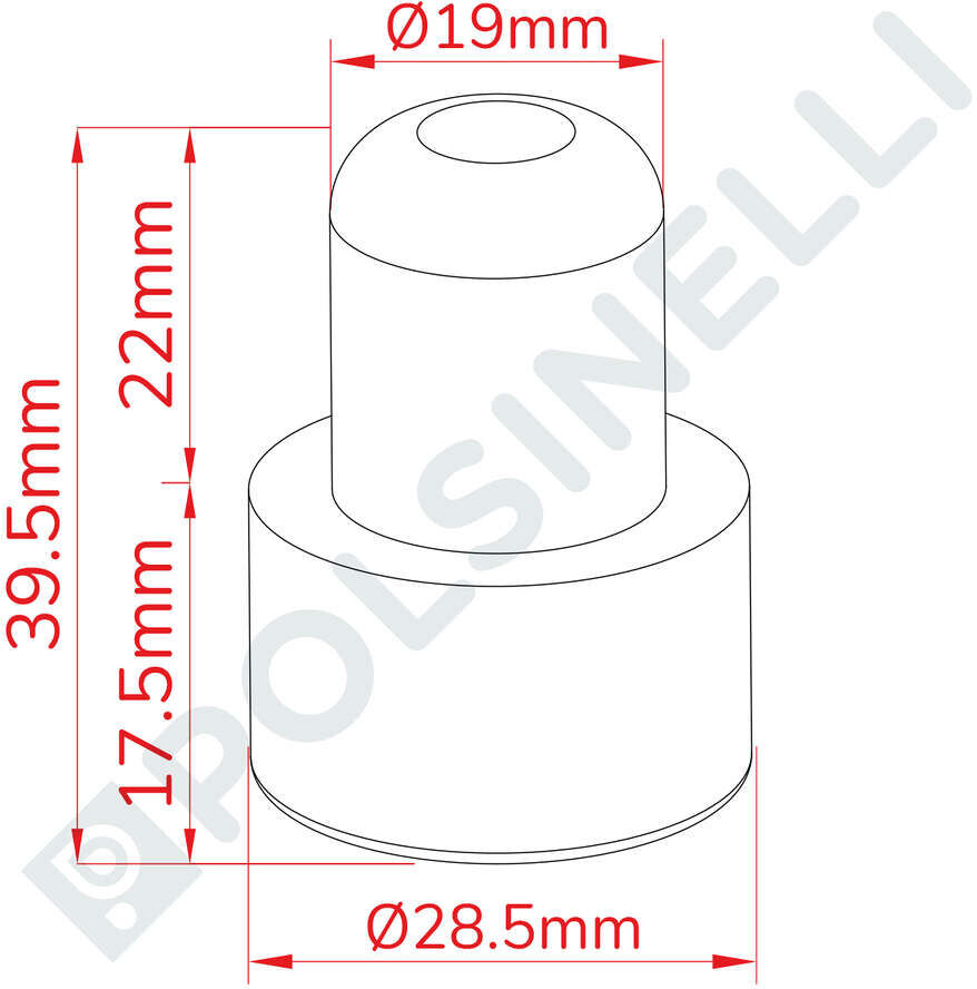 Polsinelli Bouchon champignon synthétique ⌀19 (100 pcs)