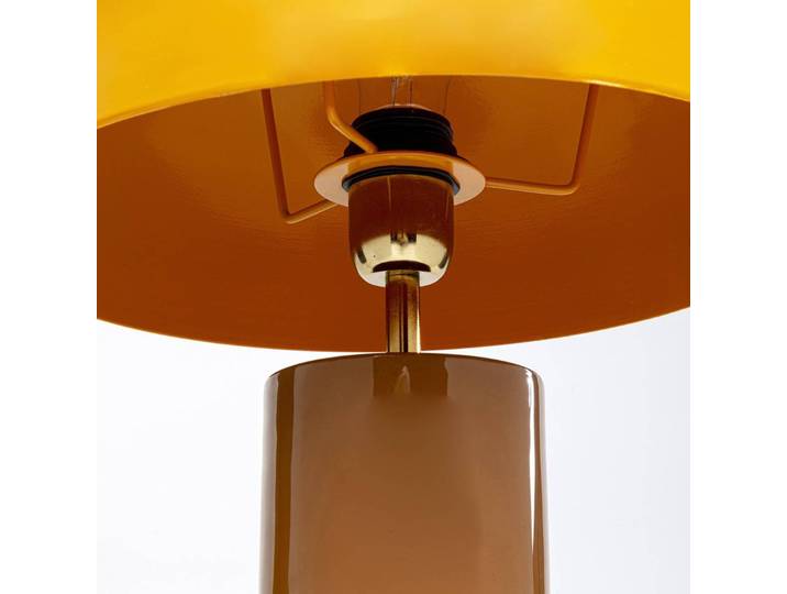 KARE Designer Tischlampe Josy, gelb / orange, für Wohn- / Esszimmer, Metall, Vintage, Tischlampe