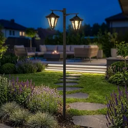 LED Solarwegeleuchte Gartenlampe Laterne höhenverstellbar Schwarz Glas H 136 cm