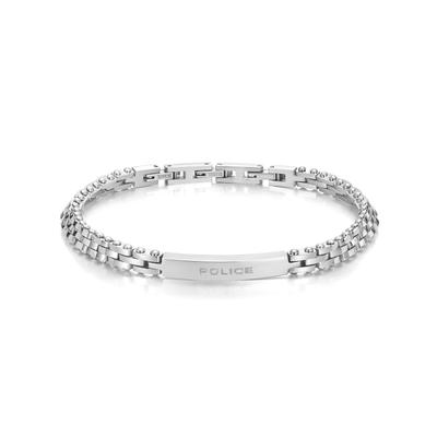 Armband POLICE "Brick", edelstahlfarben, Armbänder, Herren, 21,5cm, Edelstahl, Armband