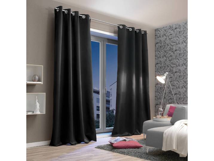 Rideau occultant Thermo 135 x 245cm Noir/Noir