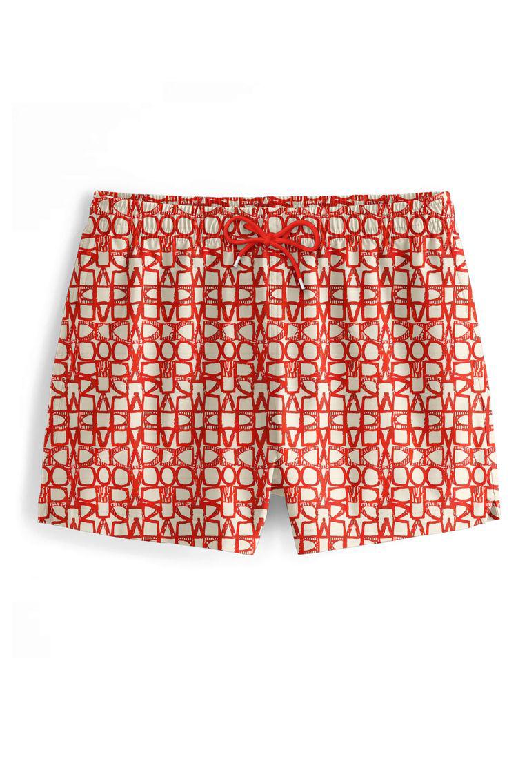 "Red Geometric" Zwemshorts