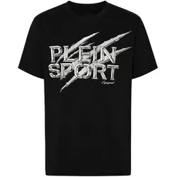 PLEIN SPORT Kurzarm-Rundhals-T-Shirt LOGO, Größe L in Schwarz 02