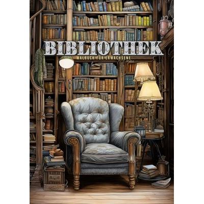 Bibliothek Malbuch für Erwachsene, Taschenbuch von Monsoon Publishing,Musterstück Grafik, Epubli, 978-3-7584-2450-2