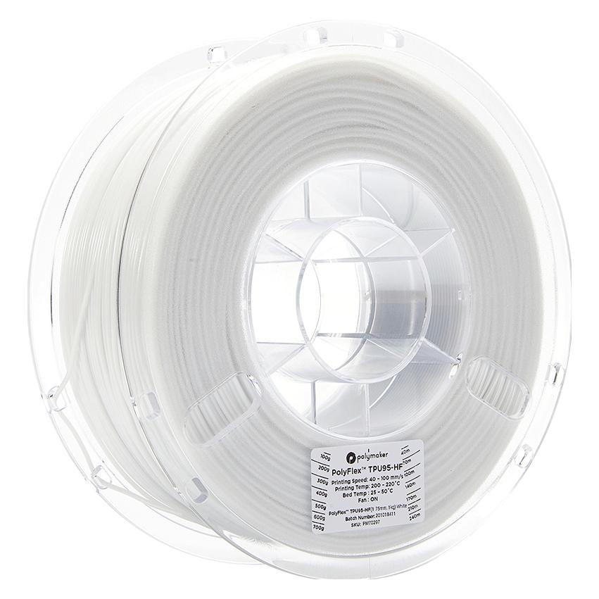 Polymaker PolyFlex TPU95-HF - White - 1.75mm (TPU, 1000 g, 1.75 mm) (70297)