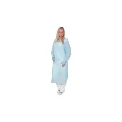 CPE-Infektionsschutzkittel Blau | EN 14126 mit Daumenschlaufen Premium Plus - 25 Stück L