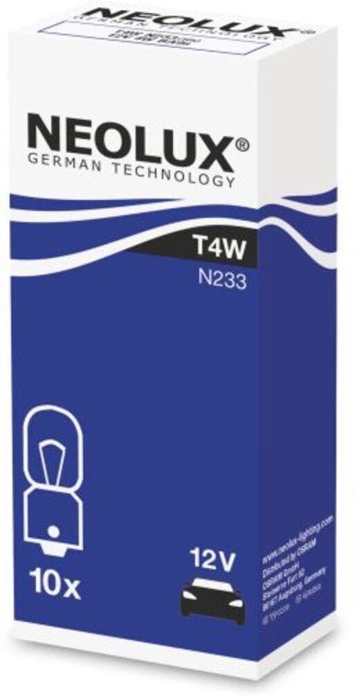 Glühlampe Sekundär NEOLUX T4W 12V, 4W, 10 Stück