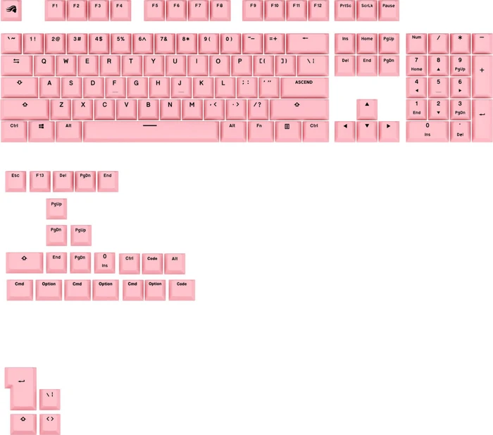 Glorious Gaming GPBT Keycaps Potion Pink - US Layout