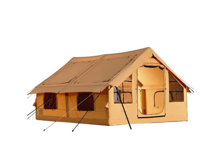 SucceBuy – tente gonflable pour Camping, installation facile, avec pompe à main, tente de Glamping avec lucarne, poêle, cric, fenêtres en maille